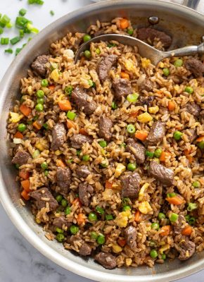 Beef fried rice - Blissful Bakers