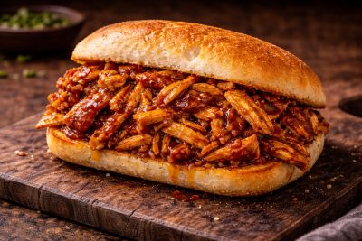 BBQ chicken submarine - Blissful Bakers