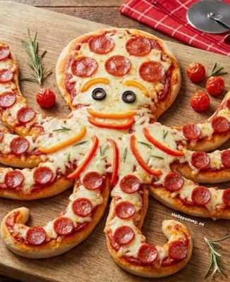 Octopus pizza - Blissful Bakers